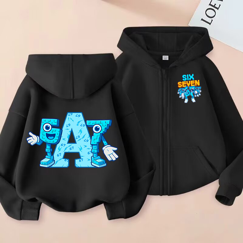 Winter Clothing Boys - Cardigan Hooded Jacket Steal A Brainrot