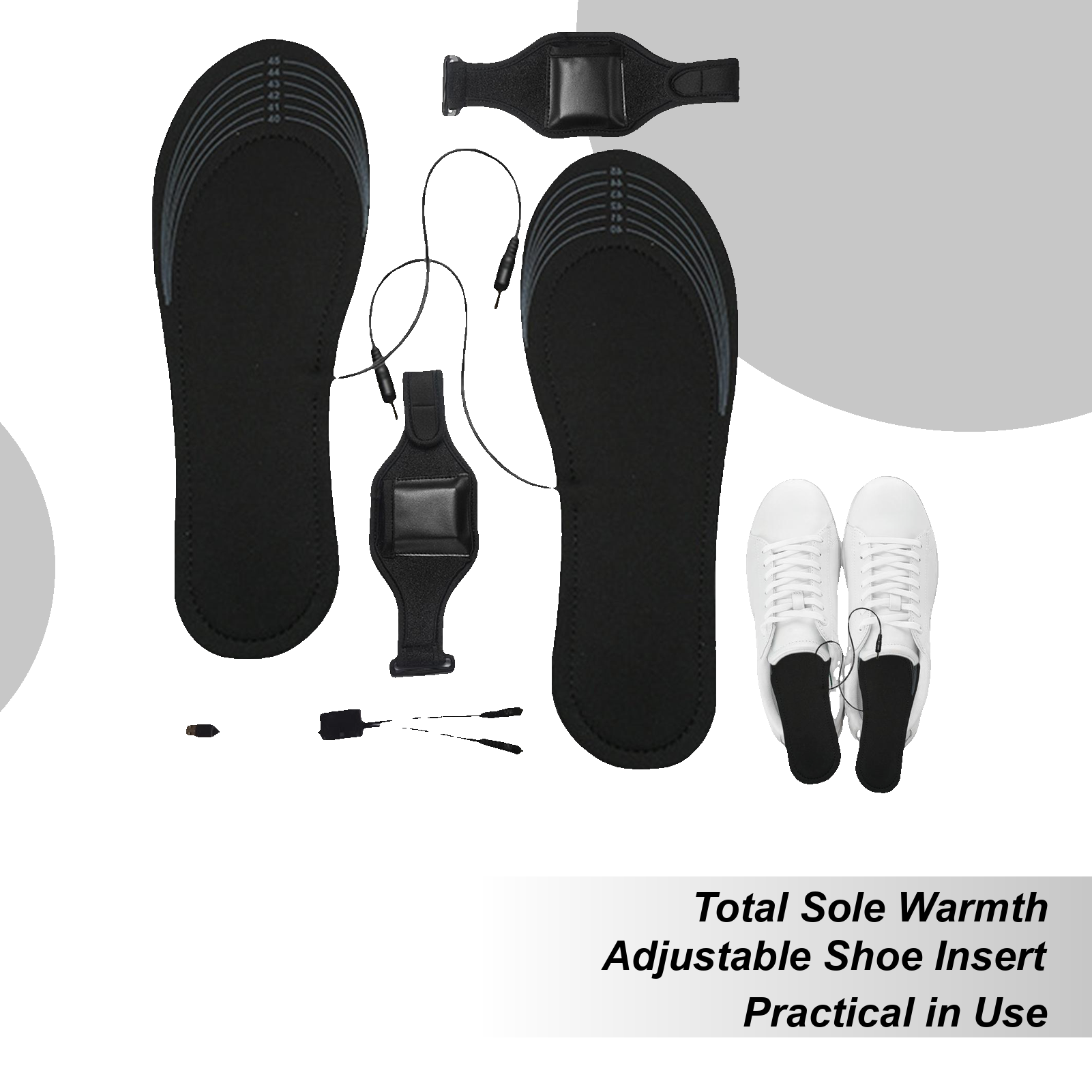 Heated Insole Rechargeable - USB Heated Insoles Cuttable Thermal Shoe
