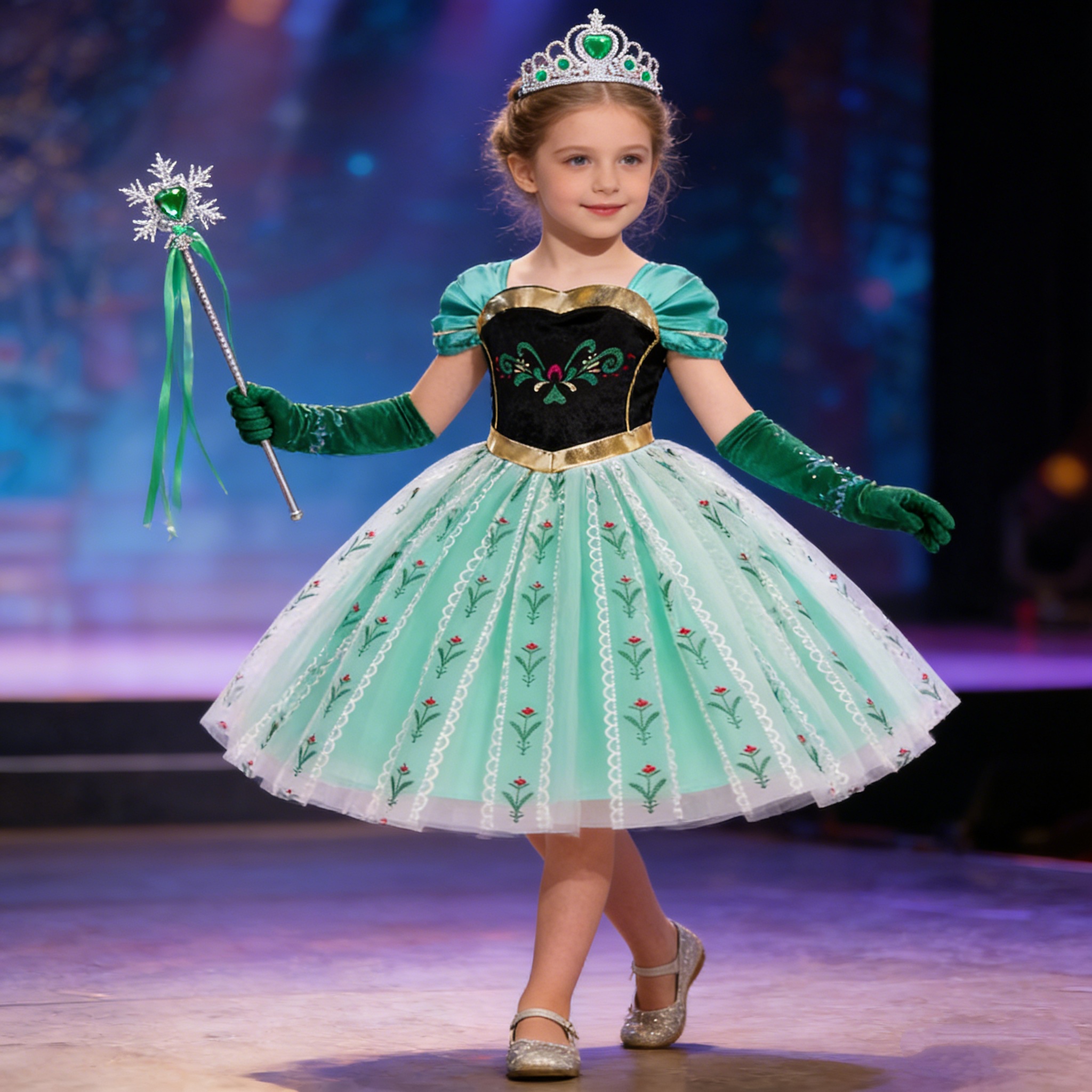 Winter Clothing Outfits - Full Printing Kids Cosplay Anna Princess