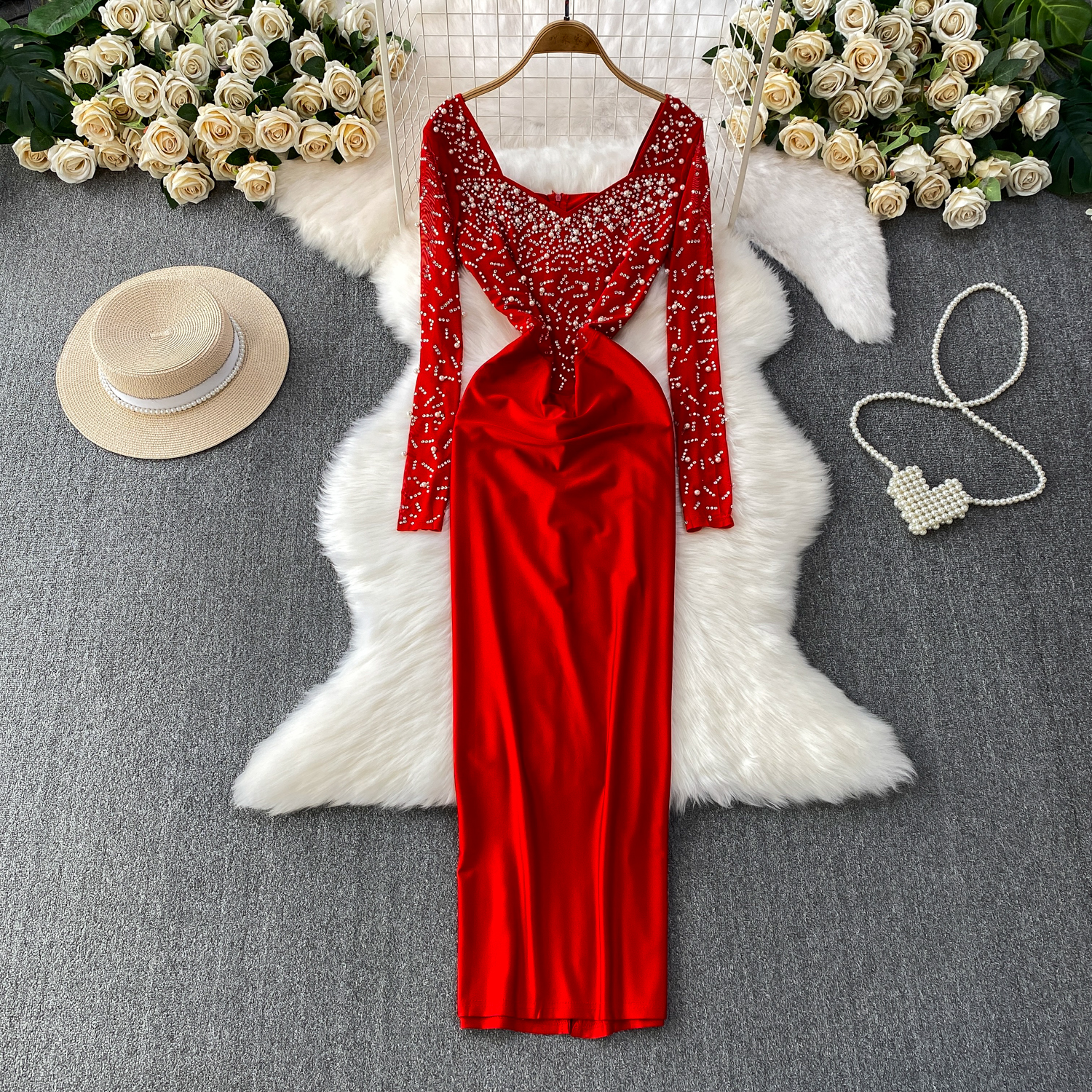Winter Clothing H&M - Chic vintage Beading long sleeve Elegant