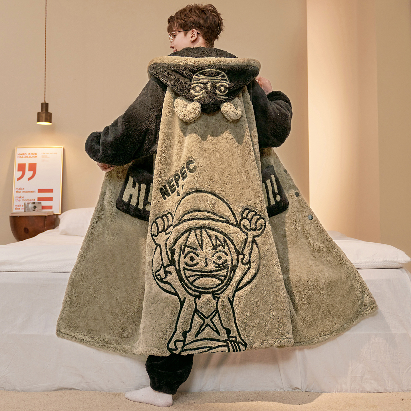 Winter Clothing Boys - One Piece Luffy Bathrobe Anime Winter