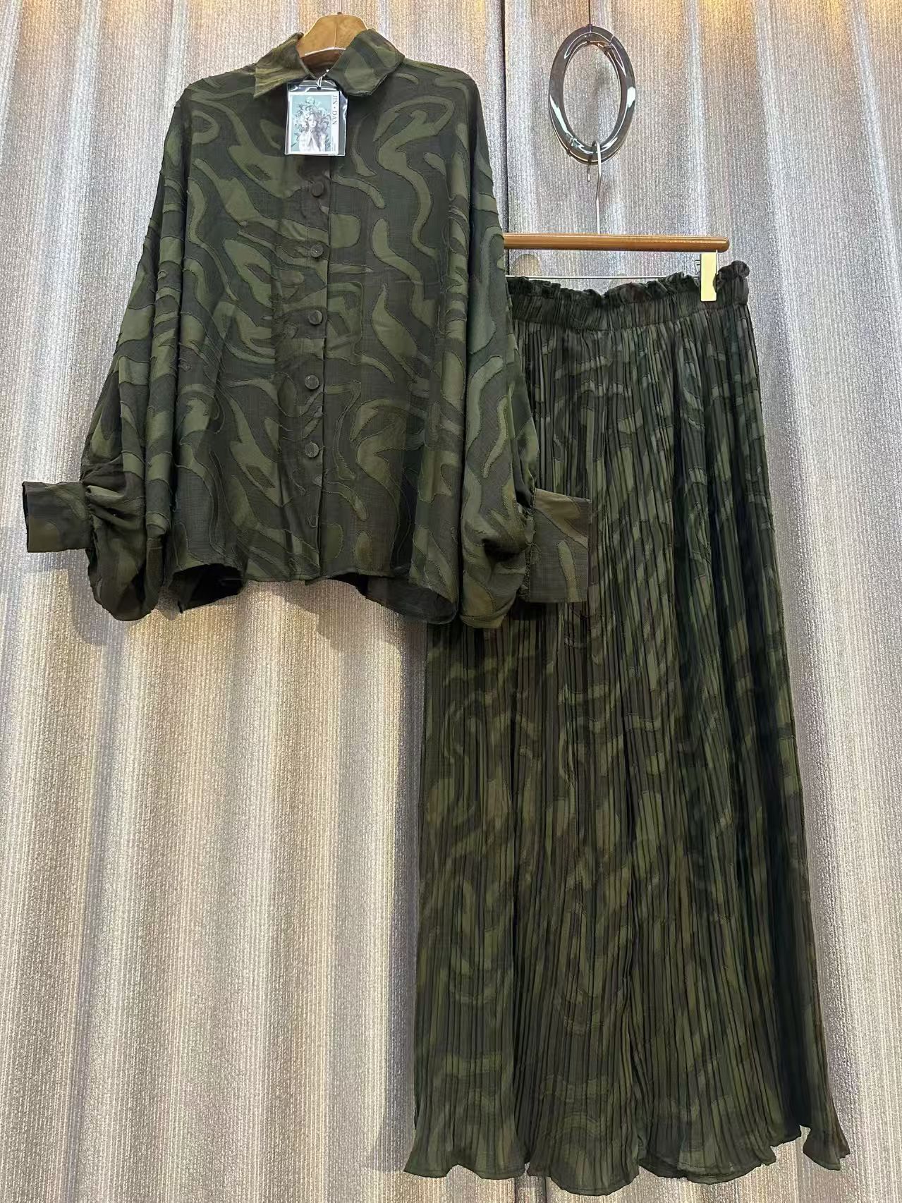 Winter Clothing Outfits - Autumn Gray Floral Two Piece Set