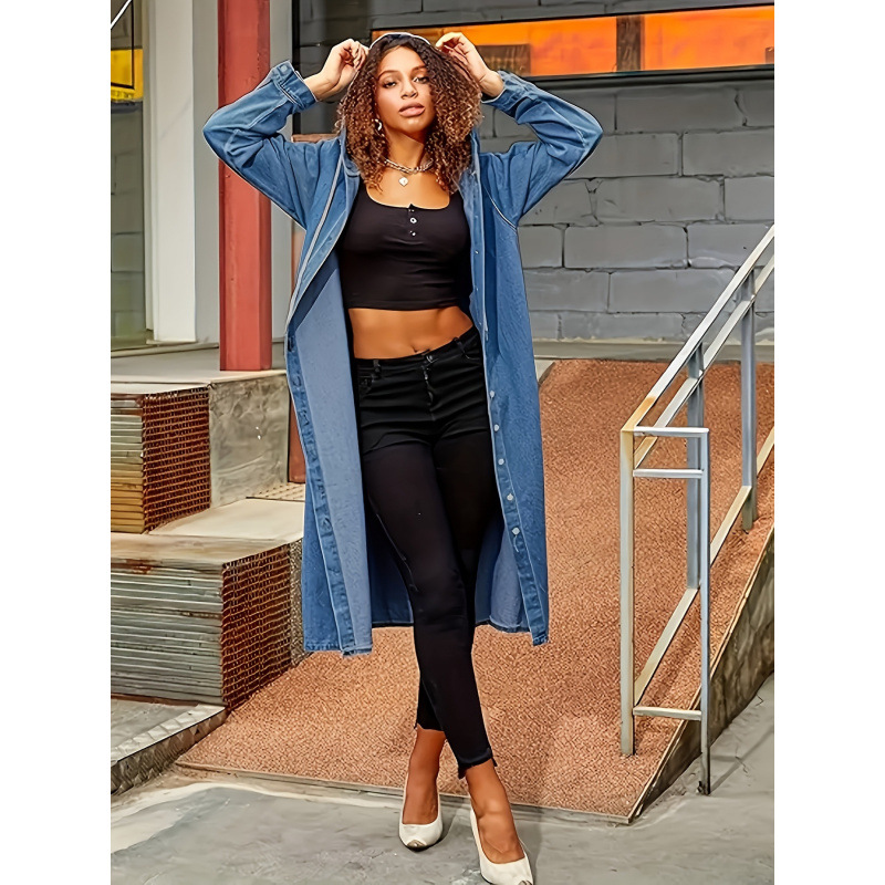 K 20582 Hooded Denim Long Coat – Winter Clothing Youtube Bewertung und Preis