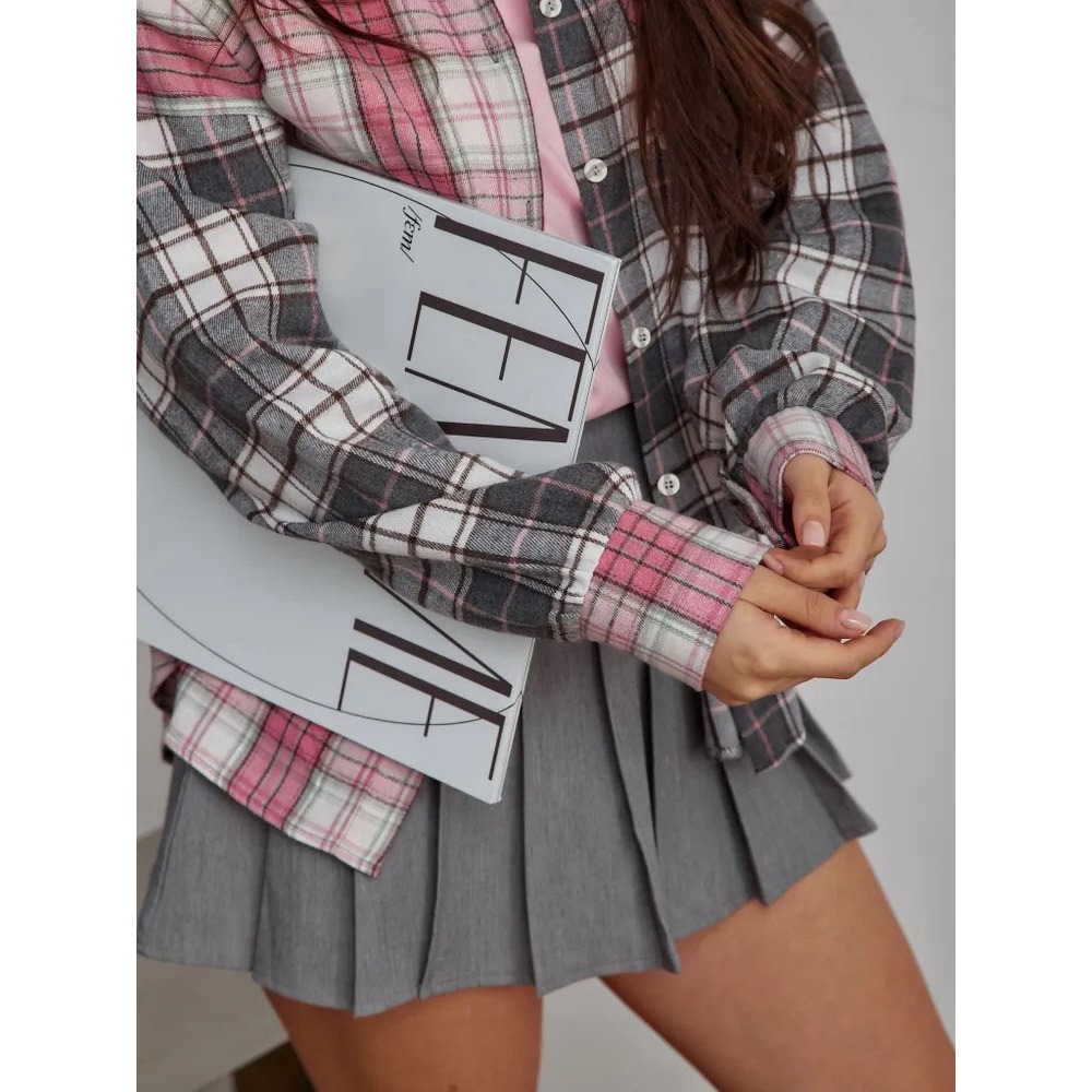 2025 Plus Size Color Block Pla – Winter Clothing Korea Bewertung und Preis