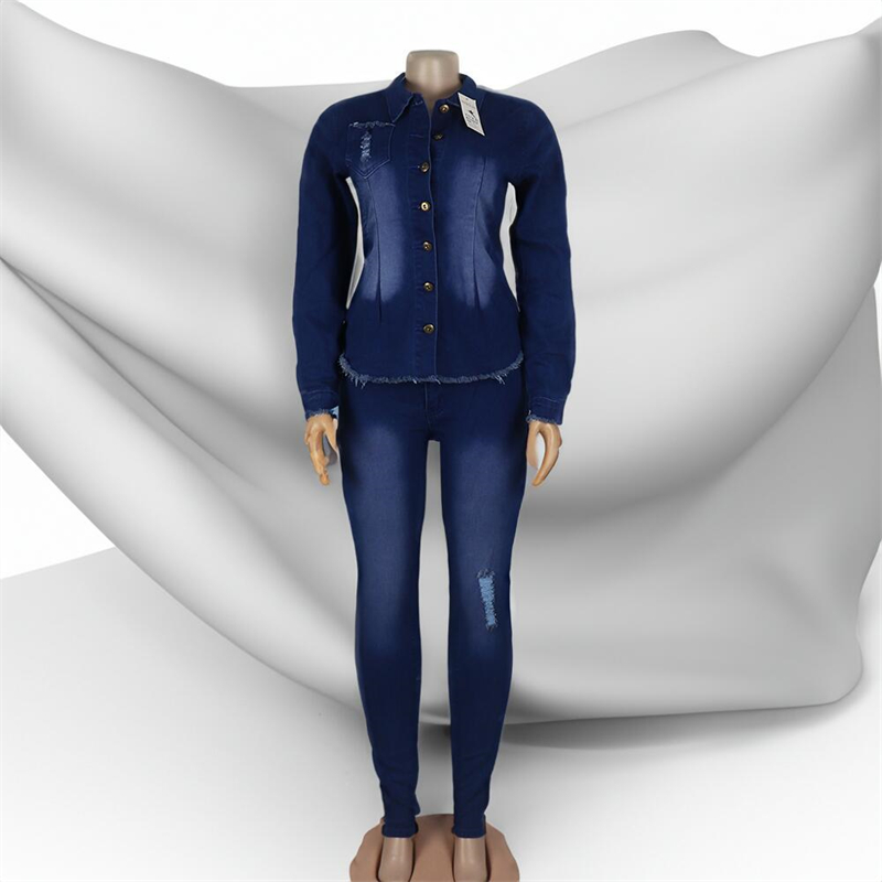 Cowboy Denim 2 Piece Sets Wome – Winter Clothing Outfits Bewertung und Preis