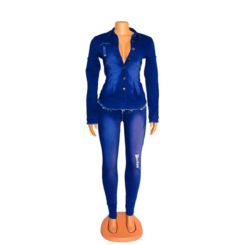 Cowboy Denim 2 Piece Sets Wome – Winter Clothing Outfits Bewertung und Preis