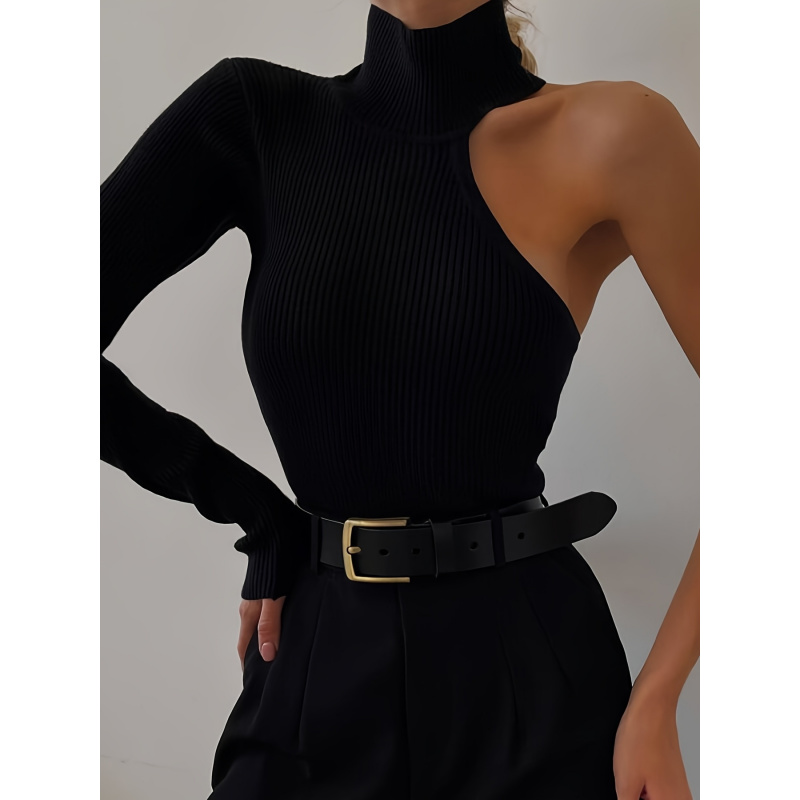 Solid Asymmetric One Shoulder  – Winter Clothing For Bewertung und Preis