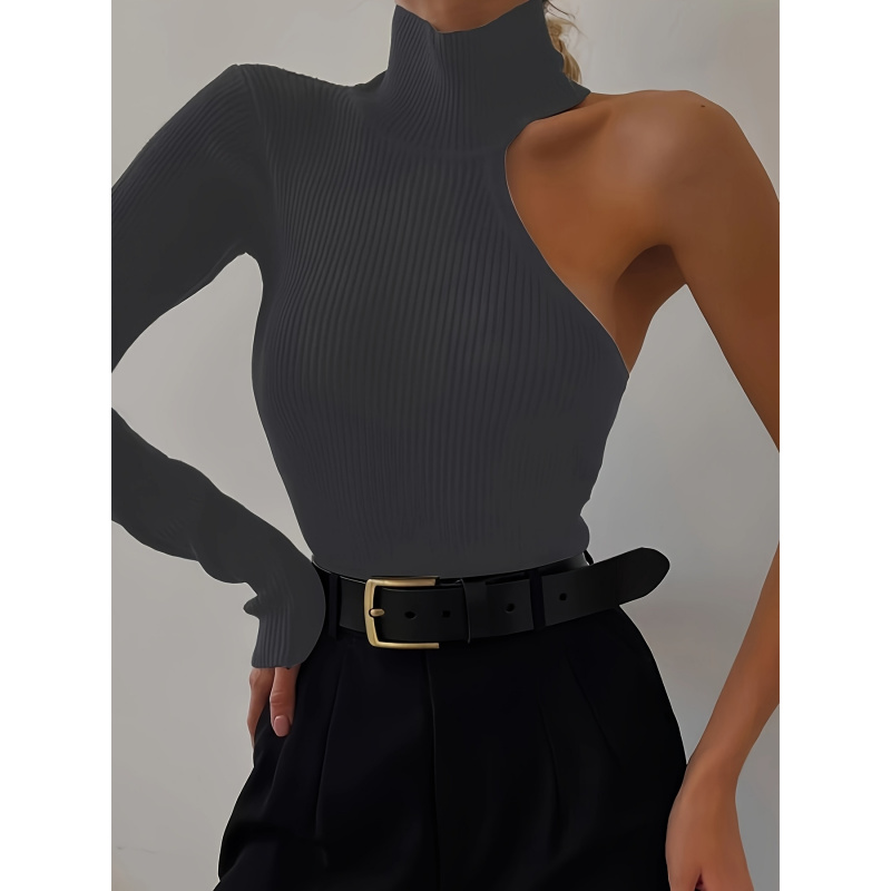 Solid Asymmetric One Shoulder  – Winter Clothing For Bewertung und Preis