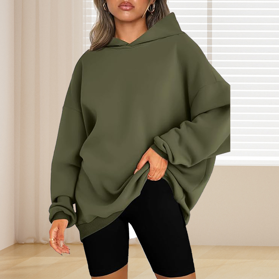 Plus Size Basic Solid Color Ho – Winter Clothing Color Bewertung und Preis