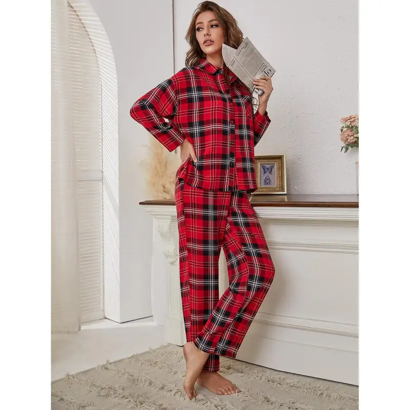 Red Plaid Pajamas Long Sleeve  – Winter Clothing Youtube Bewertung und Preis