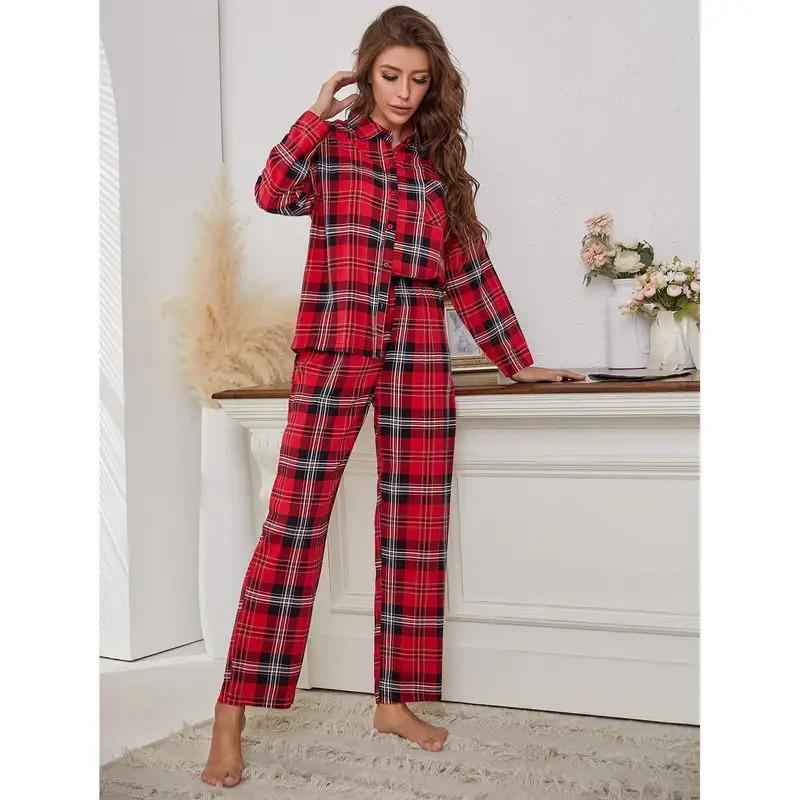 Red Plaid Pajamas Long Sleeve  – Winter Clothing Youtube Bewertung und Preis
