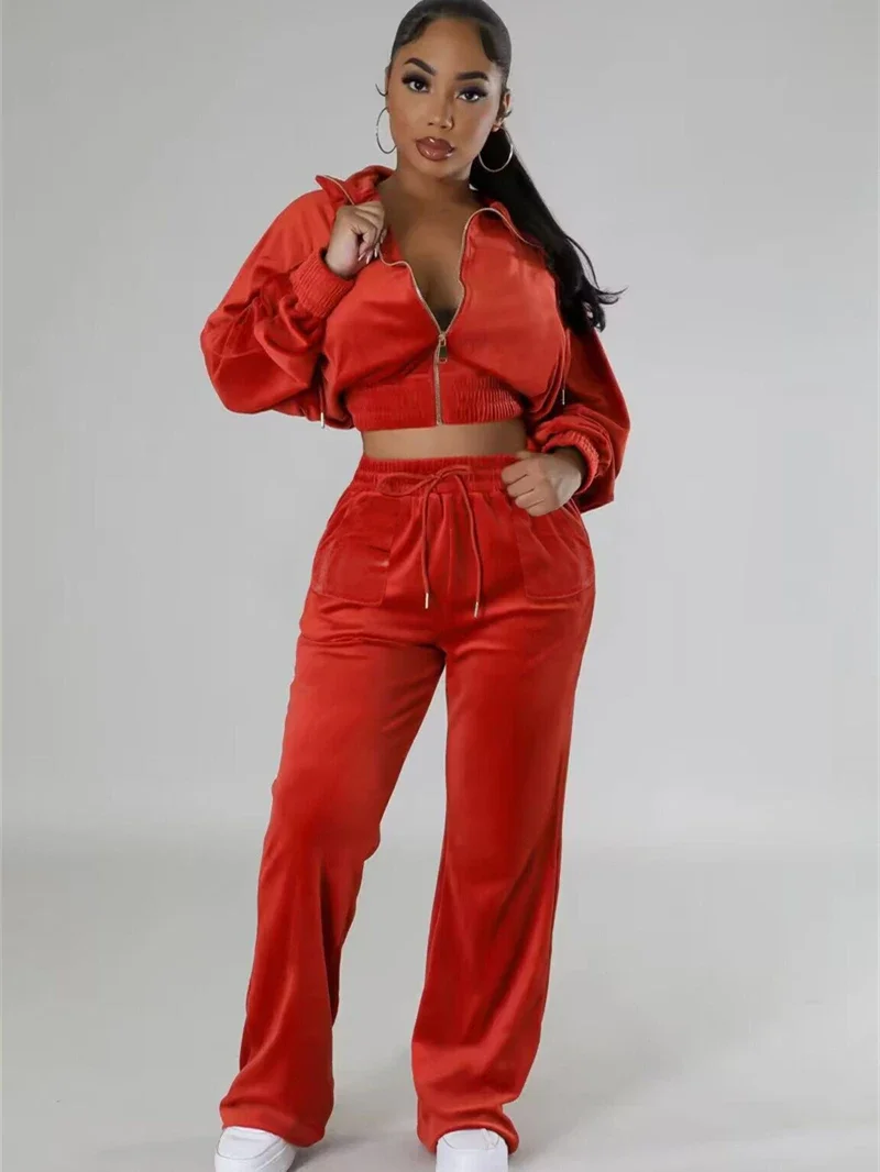 Fashion Velvet 2 Piece Sets Wo – Winter Clothing Outfits Bewertung und Preis