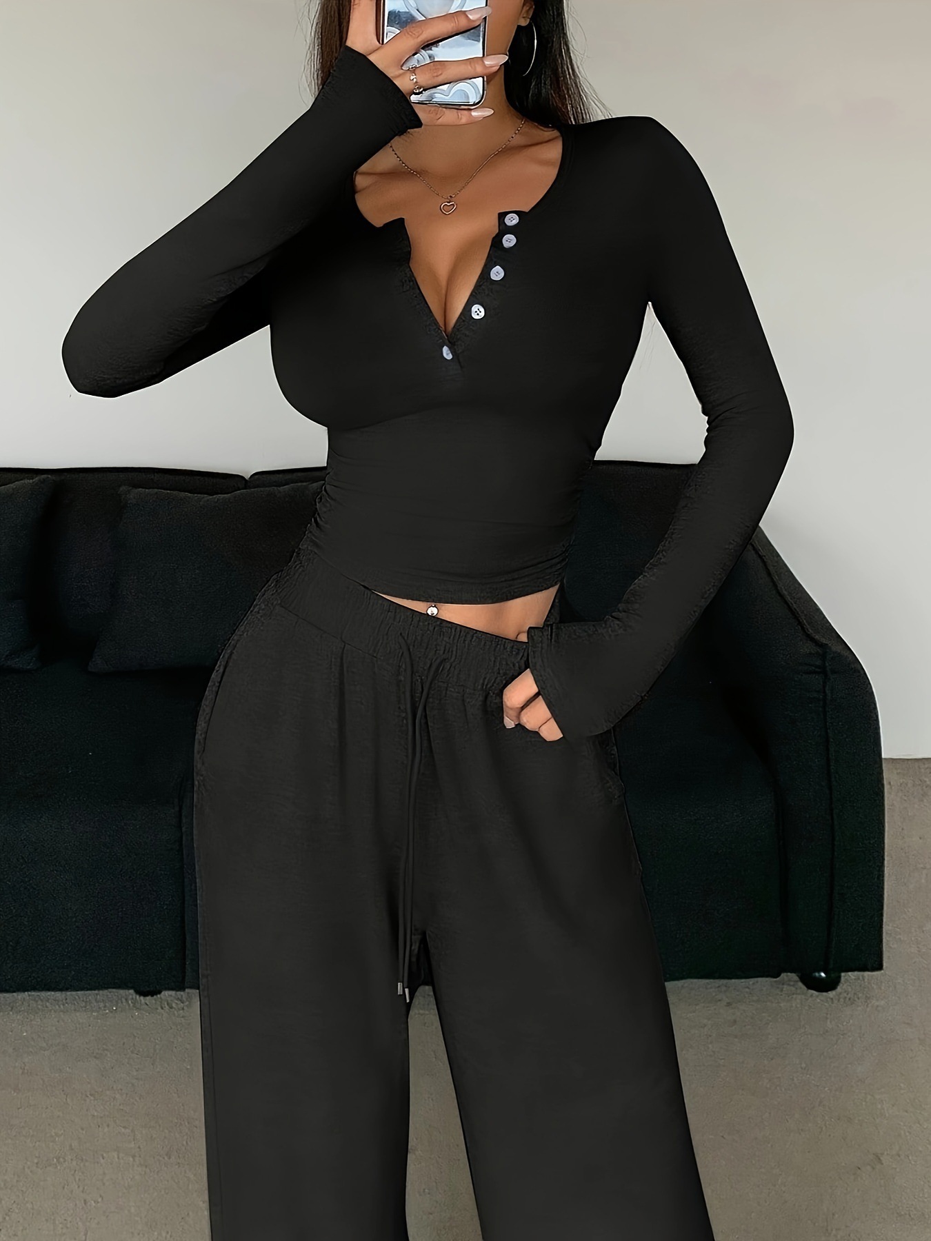 Solid Color Pant Sets Autumn W – Winter Clothing Deals Bewertung und Preis